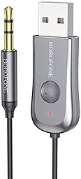 Блютуз-адаптер Borofone BC44 Soul Car AUX BT Receiver with Cable Metal Gray - фото Блютуз-адаптер Borofone BC44 Soul Car AUX BT Receiver with Cable Metal Gray
