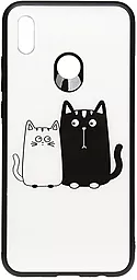 Чохол TOTO Cartoon Print Glass Huawei P Smart Z Cats White/Black (F_93360)