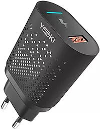 Сетевое зарядное устройство Yoki Led YK-QC 18W 3A USB-A Black - фото Сетевое зарядное устройство Yoki Led YK-QC 18W 3A USB-A Black