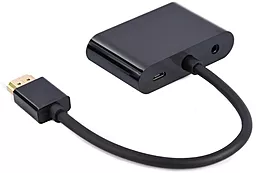 Видео переходник (адаптер) Cablexpert HDMI - HDMI/VGA +AUX3.5 v2.0 4k 30hz 0.15m black (A-HDMIM-HDMIFVGAF-01) - миниатюра 2