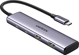 USB Type-C хаб Ugreen CM473 4-in-1 gray (15395) - фото USB Type-C хаб Ugreen CM473 4-in-1 gray (15395)