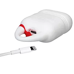 Силиконовый чехол Kindon i-Smile для Apple Airpods IPH1430 White (702345) - миниатюра 3