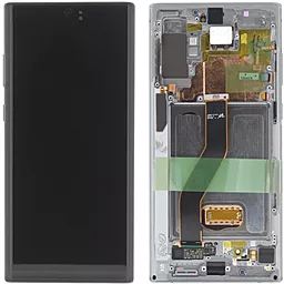 Дисплей Samsung Galaxy Note 10 Plus N975 з тачскріном і рамкою, сервісний оригінал, Silver
