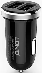 Автомобільний зарядний пристрій LDNio Car charger 12W 2.1A 2xUSB-A Black (DL-C22)