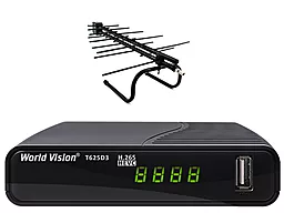 Комплект цифрового ТВ World Vision T625D3 + антенна EuroSky ES-005A