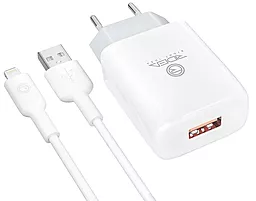 Сетевое зарядное устройство Ridea RW-11011 Element 2.1a home charger + Lightning cable white - фото Сетевое зарядное устройство Ridea RW-11011 Element 2.1a home charger + Lightning cable white