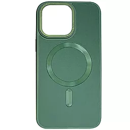 Чехол Epik Bonbon Leather Metal Style with MagSafe для Apple iPhone 12, iPhone 12 Pro Pine Green
