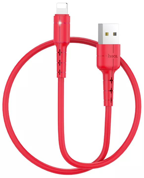 Кабель Hoco X30 Star Charging USB-A - Lightning 10w 1.2м cable Red - фото 3