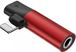 Аудио-переходник Baseus L43 Lightning to 3.5mm F + Lightning F Adapter Red (CALL43-91) - фото Аудио-переходник Baseus L43 Lightning to 3.5mm F + Lightning F Adapter Red (CALL43-91)