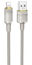 Кабель Borofone BU56 Succeed USB-A - Lightning 12w 2.4a 1.2м cable Gray - фото Кабель Borofone BU56 Succeed USB-A - Lightning 12w 2.4a 1.2м cable Gray