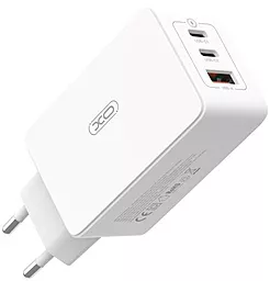 Мережевий зарядний пристрій XO CE13 65w GaN PD 2xUSB-C/USB-A ports fast charger white