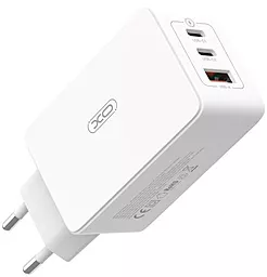 Сетевое зарядное устройство XO CE13 65w GaN PD 2xUSB-C/USB-A ports fast charger white - фото Сетевое зарядное устройство XO CE13 65w GaN PD 2xUSB-C/USB-A ports fast charger white