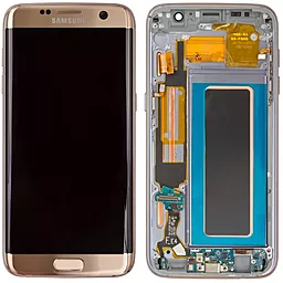 Дисплей Samsung Galaxy S7 Edge G935 з тачскріном і рамкою, (OLED), Gold