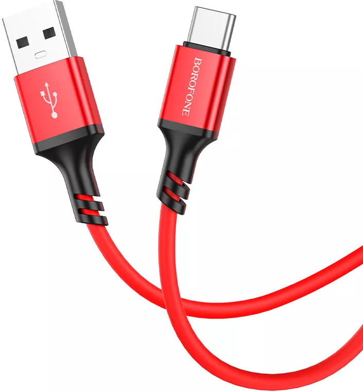 Кабель Borofone BX83 Famous USB-A - Type-C 15w 3a 1м cable Red - фото 3