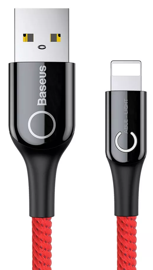 Кабель Baseus Intelligent Power-Off USB-A - Lightning 12w 2.4a 1м cable Red (CALCD-09) - фото 1