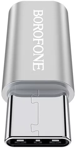 Адаптер-перехідник Borofone BV4 Micro USB - USB Type-C Silver - фото 5