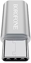 Адаптер-перехідник Borofone BV4 Micro USB - USB Type-C Silver - мініатюра 5 Адаптер-перехідник Borofone BV4 Micro USB - USB Type-C Silver - мініатюра 5