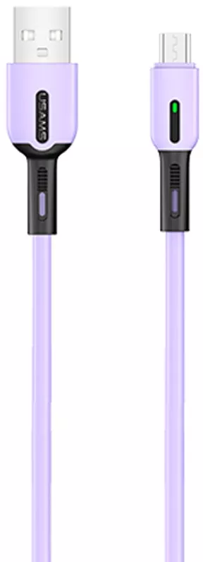 Кабель Usams U51 Silicone USB-A - micro USB 10w 1м cable Purple (US-SJ432) - фото 1