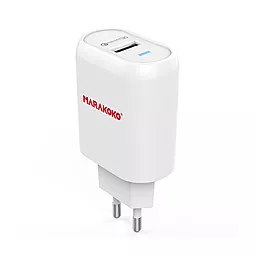 Сетевое зарядное устройство с быстрой зарядкой Marakoko MA15 1USB QC3.0 18W White - миниатюра 2