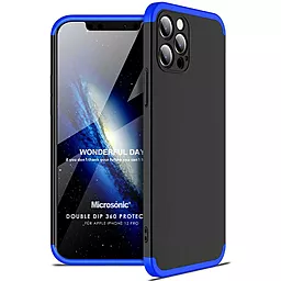 Чехол LikGus GKK 360 градусов (opp) для Apple iPhone 12 Pro Max (6.7") Черный / Синий