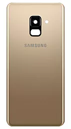 Задняя крышка корпуса Samsung Galaxy A8 Plus 2018 A730F со стеклом камеры Original  Gold