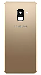 Задняя крышка корпуса Samsung Galaxy A8 Plus 2018 A730F со стеклом камеры Original Gold - фото Задняя крышка корпуса Samsung Galaxy A8 Plus 2018 A730F со стеклом камеры Original Gold