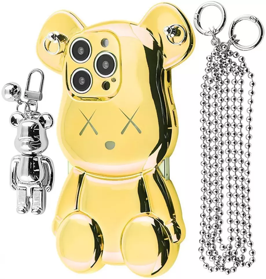 Чохол 1TOUCH Teddy Bear Case with Strap для Apple iPhone 12 Pro Max  Gold - фото 1