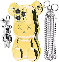 Чехол 1TOUCH Teddy Bear Case with Strap для Apple iPhone 12 Pro Max Gold - фото Чехол 1TOUCH Teddy Bear Case with Strap для Apple iPhone 12 Pro Max Gold