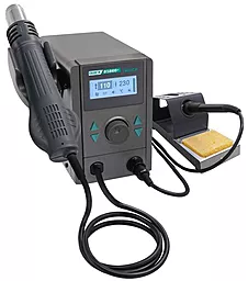 Паяльна станція термоповітряна, двоканальна Quick 8586D+ (Фен, паяльник, 800Вт)