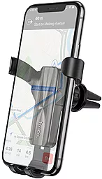 Держатель с автозажимом Hoco CA71 Dignity Black - фото Держатель с автозажимом Hoco CA71 Dignity Black