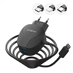 Сетевое зарядное устройство MOXOM MX-HC15 2.4A 2xUSB-A ports home charger + micro USB cable black - миниатюра 2