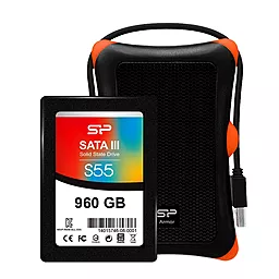 Накопичувач SSD Silicon Power S55 960 GB (SP960GBSS3S55S27) - фото Накопичувач SSD Silicon Power S55 960 GB (SP960GBSS3S55S27)