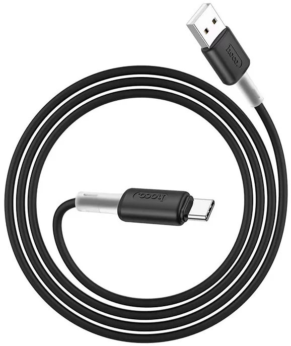 Кабель Hoco X48 Soft Silicone USB-A - Type-C 15w 3a 1м cable Black - фото 2