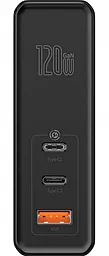 Сетевое зарядное устройство с быстрой зарядкой Baseus Mini 120W 2xUSB-C+A + USB C-C Cable Black (CCGAN-J01) - миниатюра 2