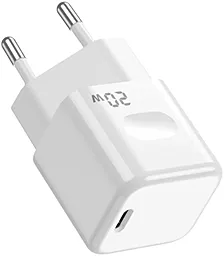 Сетевое зарядное устройство Jellico C86 20W PD USB-C + USB-C-C cable white - миниатюра 2