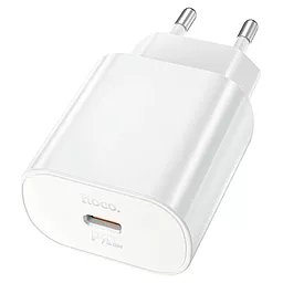Сетевое зарядное устройство Hoco N22 Jetta 25w PD USB-C fast charger white - фото Сетевое зарядное устройство Hoco N22 Jetta 25w PD USB-C fast charger white