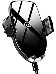 Держатель с автозажимом Usams US-CD72 Automatic Wireless Charging Black