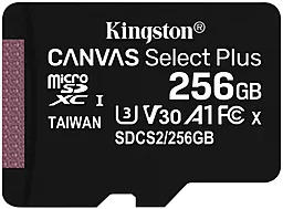 Карта памяти Kingston microSDXC 256GB Canvas Select Plus Class 10 UHS-I U3 V30 A1 + SD-адаптер (SDCS2/256GB) - миниатюра 2