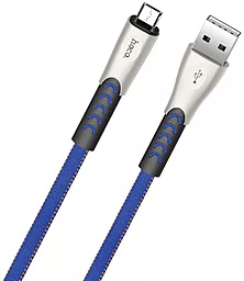 Кабель Hoco U48 Superior Speed USB-A - micro USB 12w 2.4a 1.2м cable Blue - мініатюра 2 Кабель Hoco U48 Superior Speed USB-A - micro USB 12w 2.4a 1.2м cable Blue - мініатюра 2