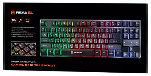 Клавіатура REAL-EL 8710 Gaming TKL Backlit Black - фото 6