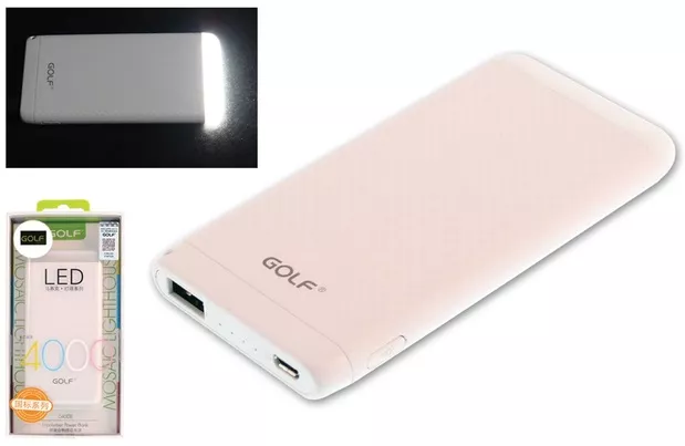 Повербанк GOLF D40 4000 mAh Pink - фото 2