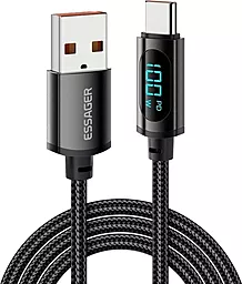 USB Кабель Essager 100w 5a 2m USB Type-C cable black (EXCT-XYA01-P)