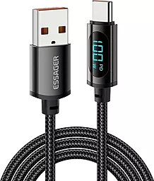 Кабель Essager USB-A - Type-C 100w 5a 2м cable Black (EXCT-XYA01-P)
