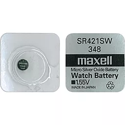 Батарейки Maxell SR421SW (348) 1шт 1.55 V - фото Батарейки Maxell SR421SW (348) 1шт 1.55 V