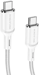 Кабель Borofone BX90 Cyber USB Type-C - Type-C 60w 3a 1м PD cable White - мініатюра 3 Кабель Borofone BX90 Cyber USB Type-C - Type-C 60w 3a 1м PD cable White - мініатюра 3