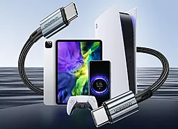 Кабель Choetech USB Type-C - Type-C 60w 3a 2м PD cable Black (XCC-1015) - миниатюра 5 Кабель Choetech USB Type-C - Type-C 60w 3a 2м PD cable Black (XCC-1015) - миниатюра 5