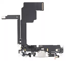 Нижний шлейф Apple iPhone 15 Pro c разъемом зарядки, с микрофоном Original - снят с телефона White Titanium - фото Нижний шлейф Apple iPhone 15 Pro c разъемом зарядки, с микрофоном Original - снят с телефона White Titanium
