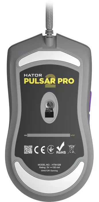 Компьютерная мышка HATOR Pulsar 2 Pro USB Titanium (HTM-526) - фото 5