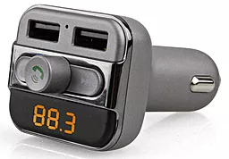 Автомобільний зарядний пристрій з FM трансмітером Grand-X 17w 2xUSB-A ports car charger black (95GRX)
