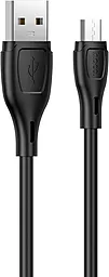 Кабель USB Hoco X61 Ultimate Silicone 2.4A micro USB Cable Black